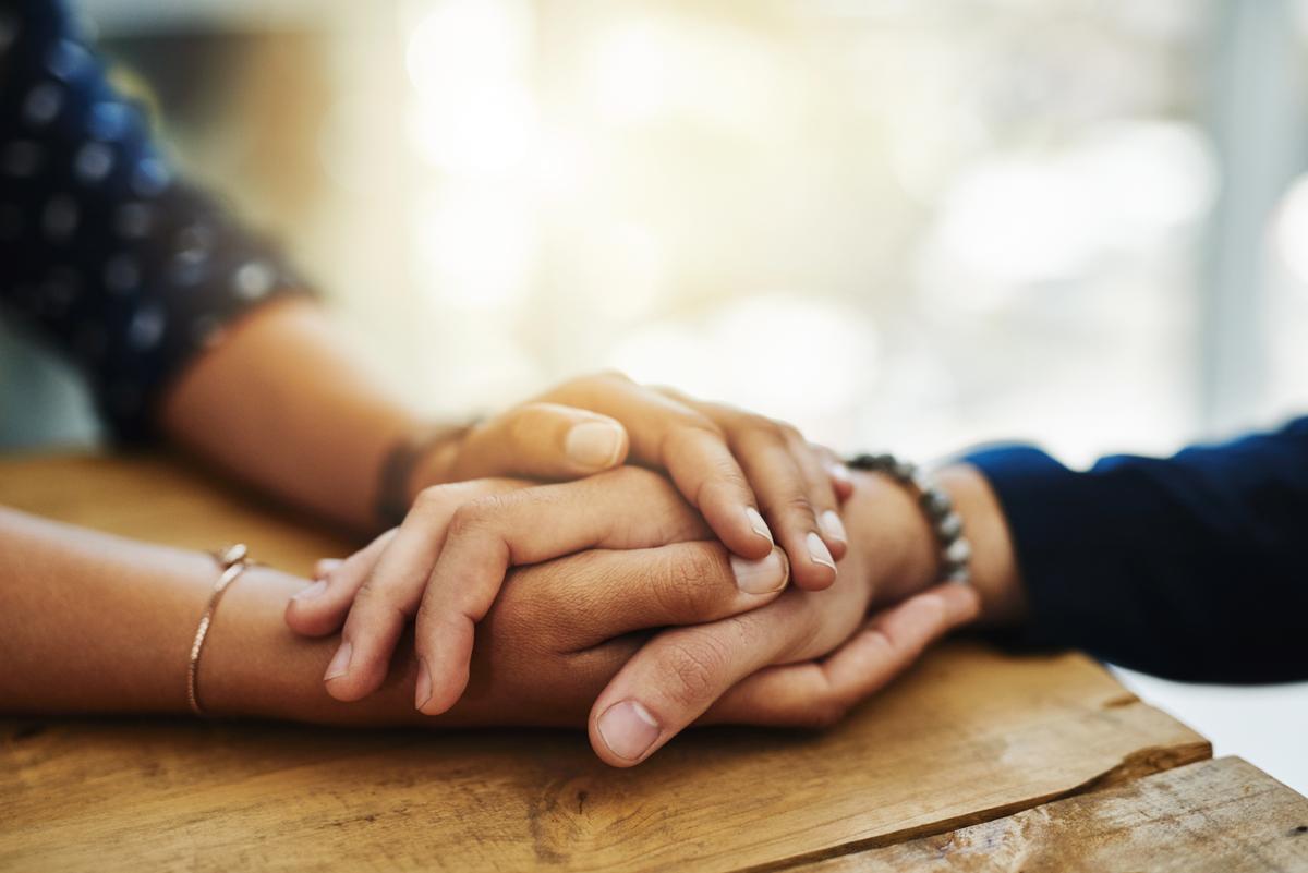 adult supportive hands