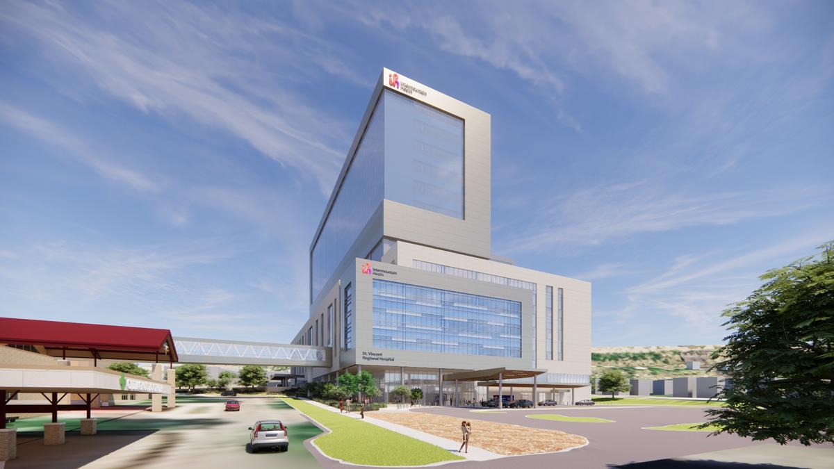 Rendering of new St. Vincent Regional Hospital building