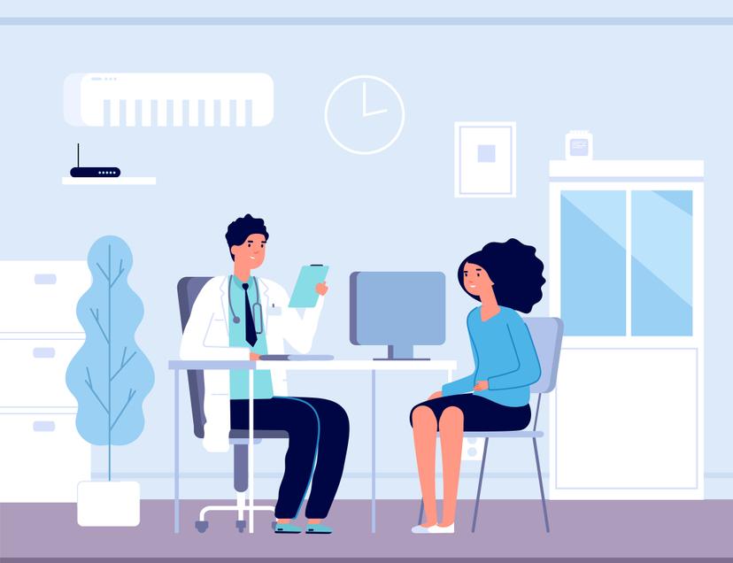 doctor and patient illustration