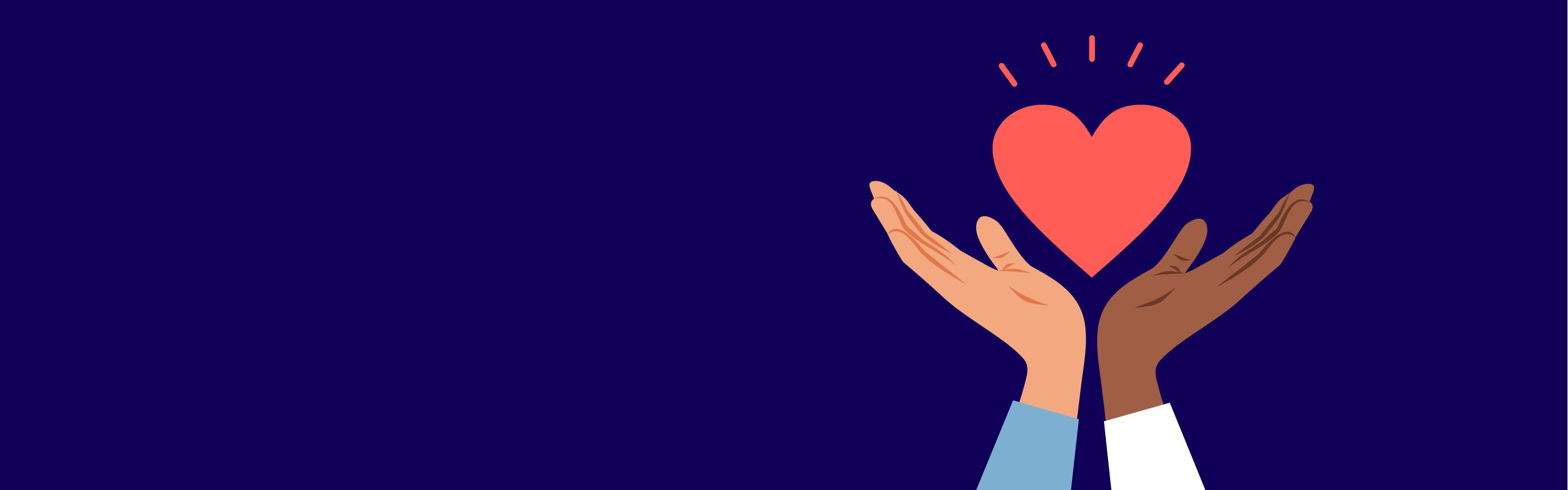 hands holding heart illustration