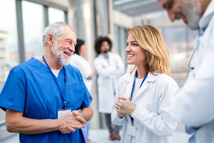 medical professionals talking together