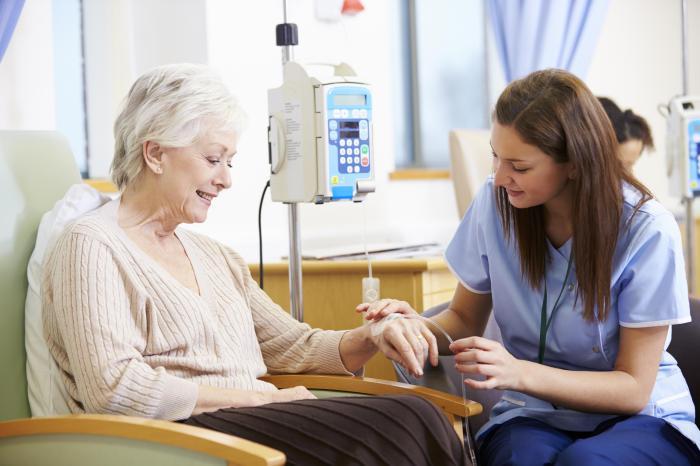 old woman and nurse