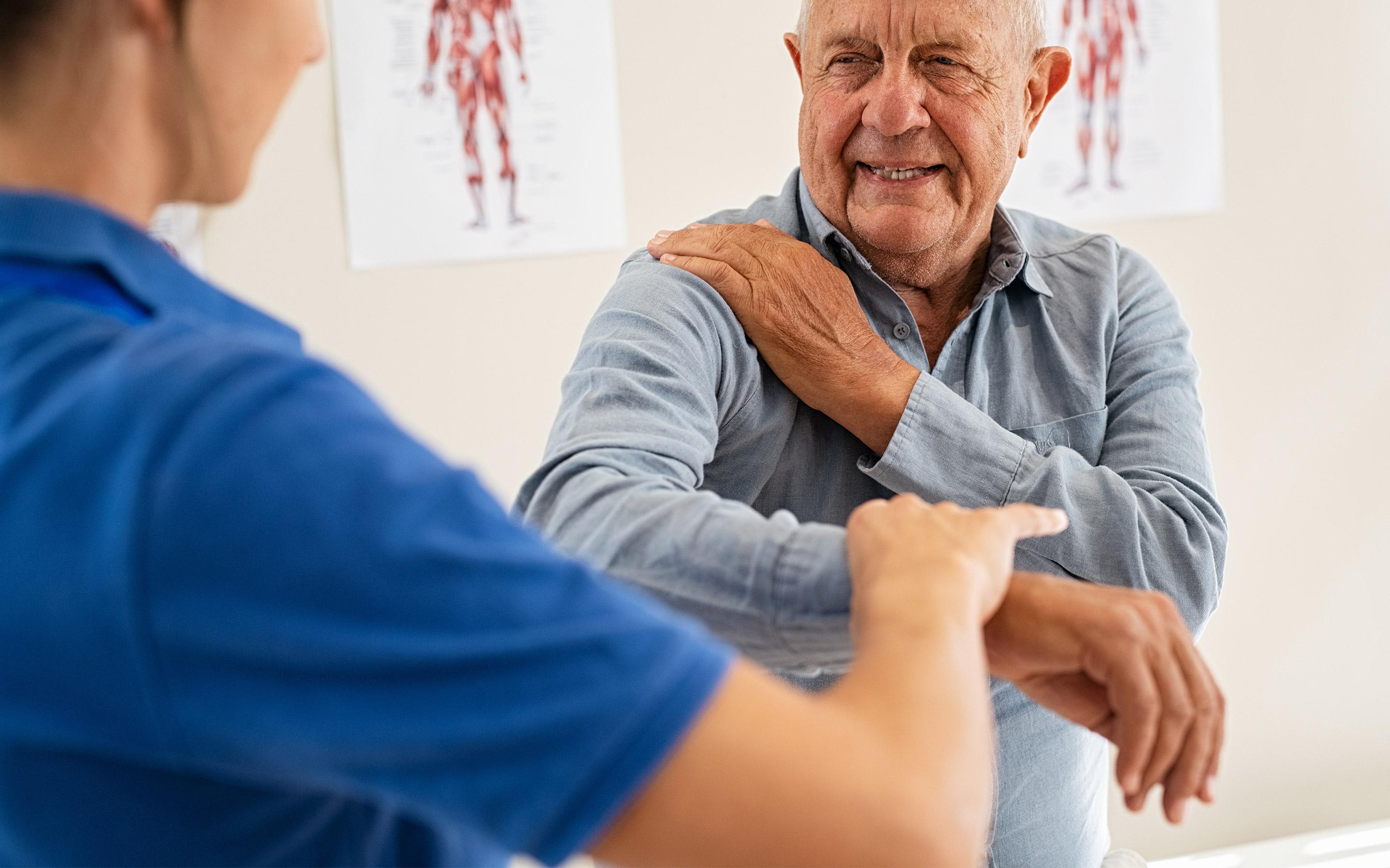 Orthopedic patient shoulder examination