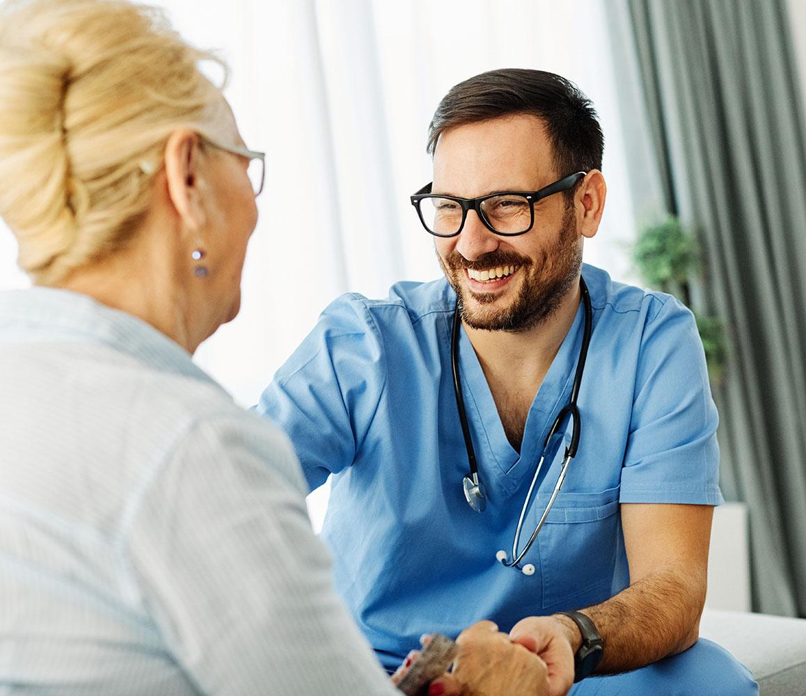 doctor and senior female patient