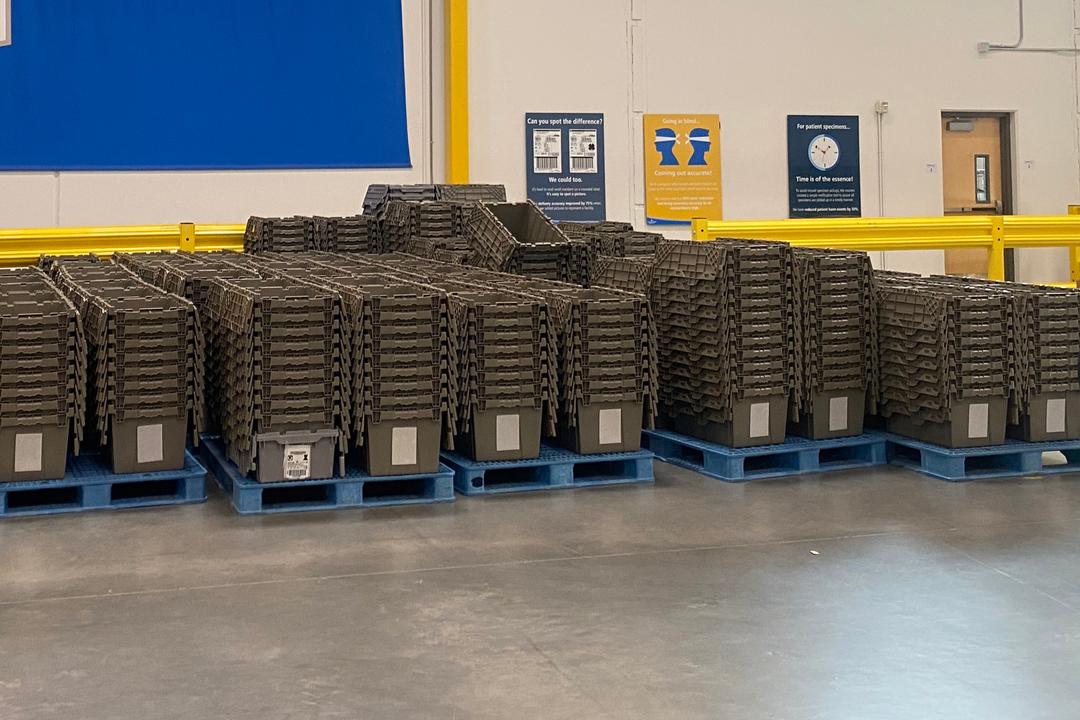 stacks of totes