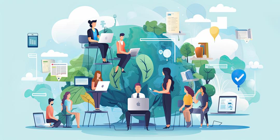 Cartoon of people working