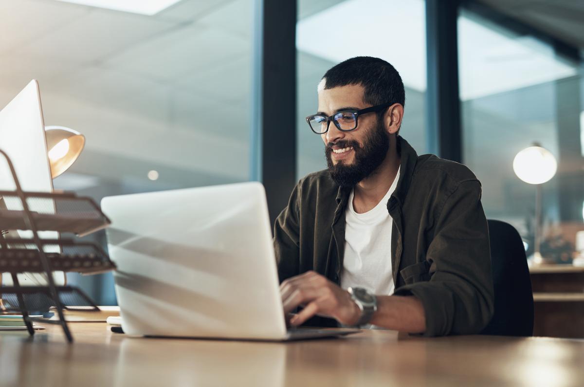 young man at computer