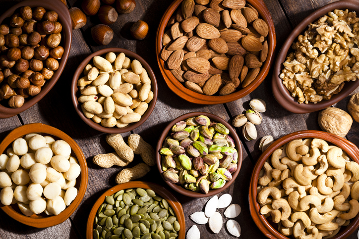 Almonds and walnuts