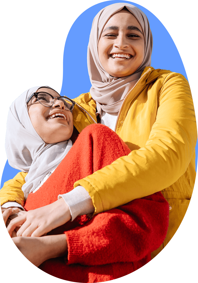 teen and woman together