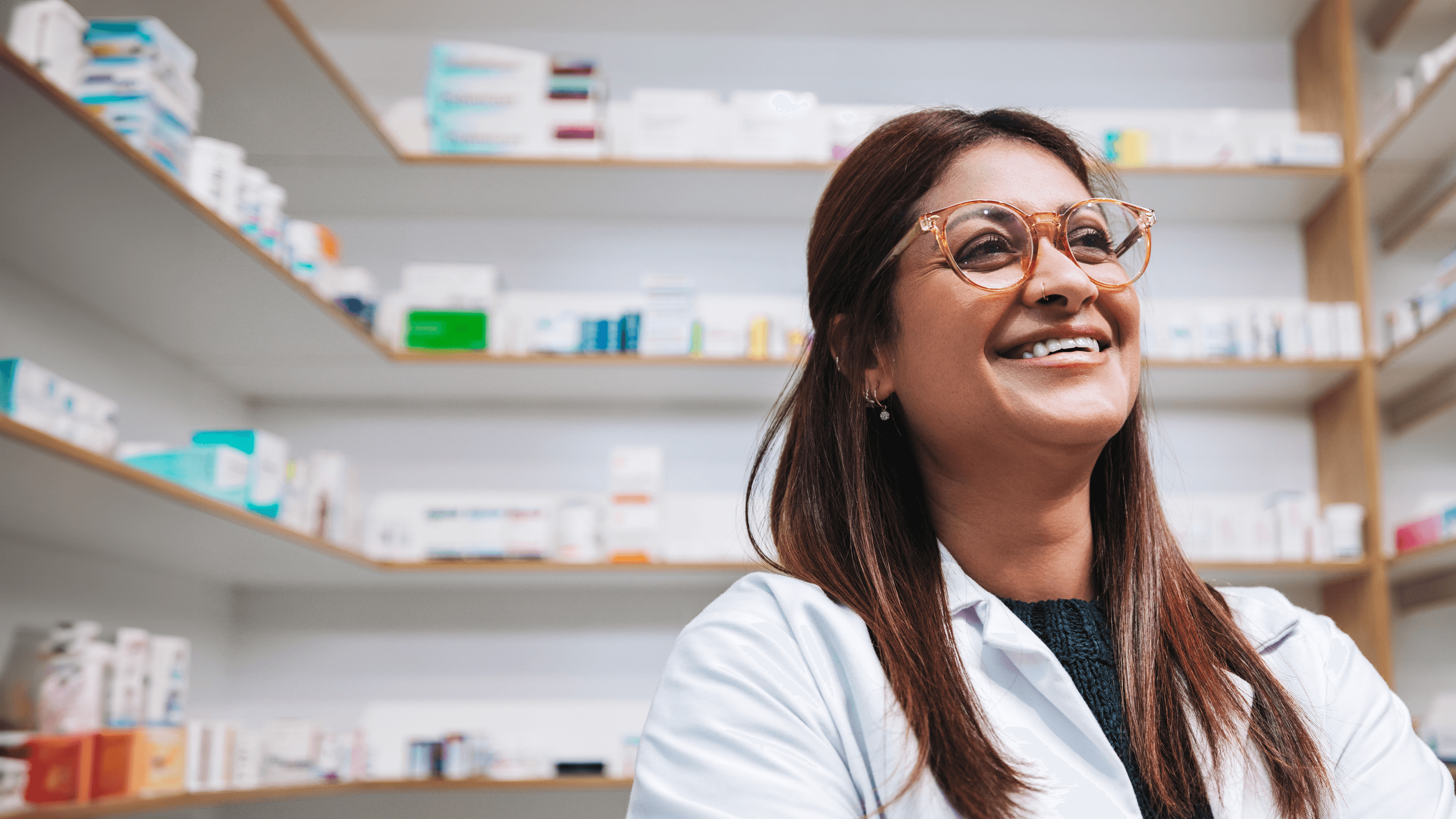 female pharmacist smiling
