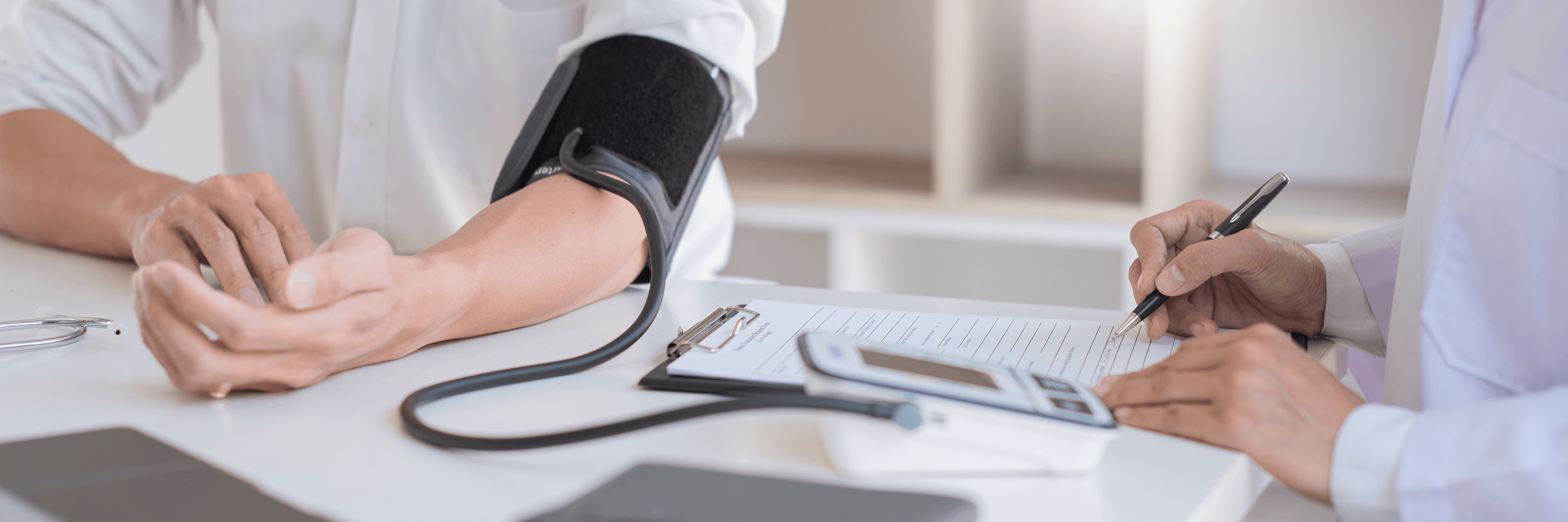 taking blood pressure